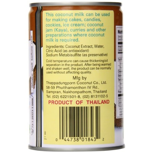 Chaokoh Coconut Milk, 13.5 Fluid Ounce Pack Of 12