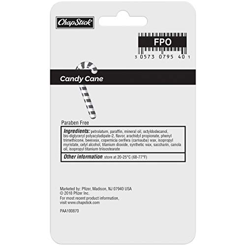 Chapstick Candy Cane Peppermint Lip Balm Tube, Candy Cane Lip Ba