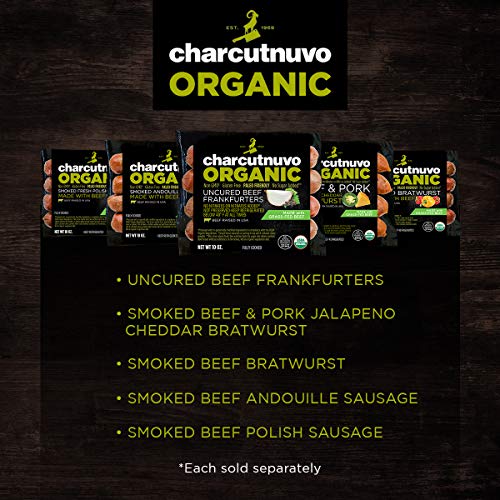 Charcutnuvo: Organic Chicken Apple Sausage - 10Oz, 5 Pack - Non-
