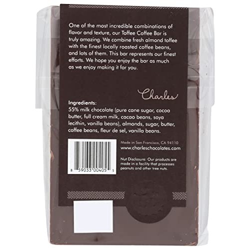 CHARLES CHOCOLATES Toffee Coffee Bar, 3.5 OZ