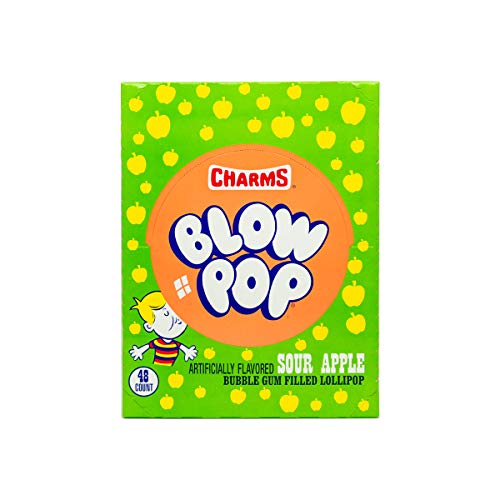 Charms Blow Pops, Sour Apple Flavor, 48-Count Box Charms Blow Pops, Sour Apple Flavor, 48-Count Box
