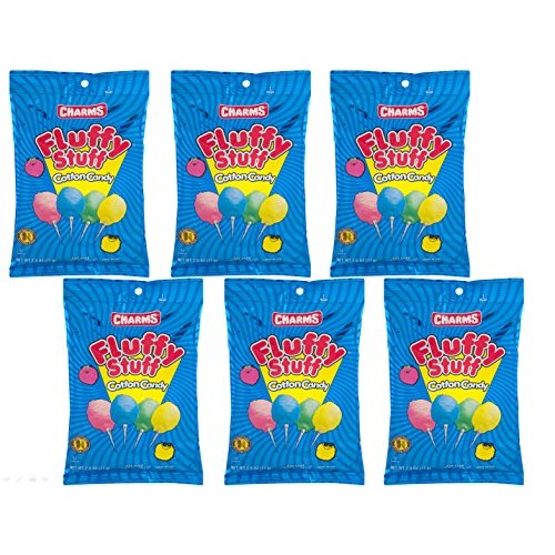 Fluffy Stuff Cotton Candy 2.5 Oz Theater Size Bags - Pack Of 6