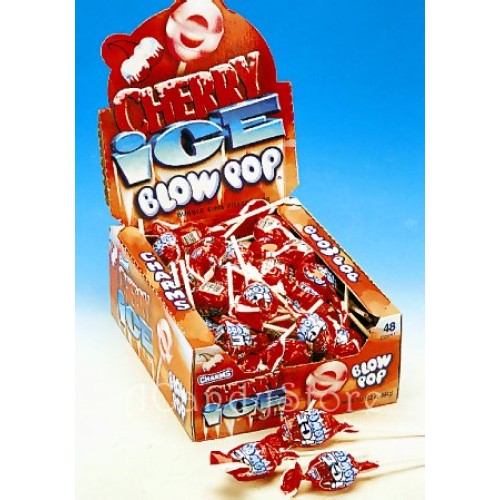 Charms Blow Pop Sucker Lollipops Cherry Ice Flavor 48 Count Box