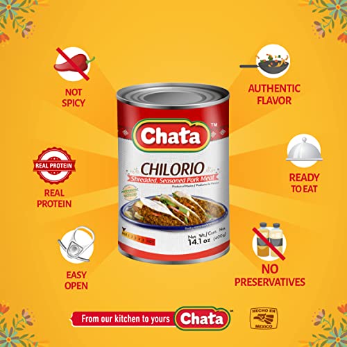 Chata Pork Chilorio Can | Shredded, Seasoned Pork Meat | Ready-T