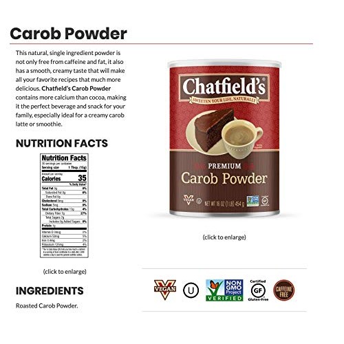 Chatfields All Natural Carob Powder, 16 Ounce Pack Of 12
