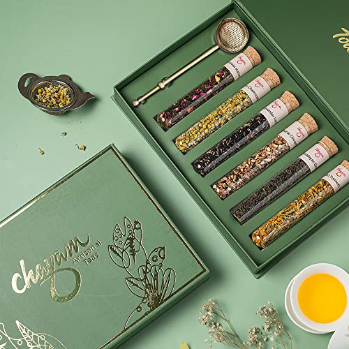 Chayam Assorted Loose Teas Gift Set With Tea Infuser | 6 Tea Fla