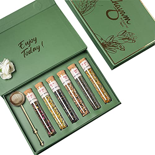 Chayam Assorted Loose Teas Gift Set With Tea Infuser | 6 Tea Fla