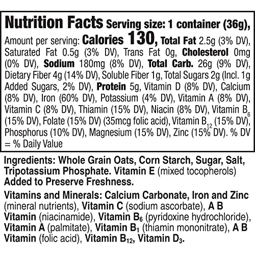 Cheerios Cereal Cup, Gluten Free Cereal, 1.3 Oz Pack Of 12