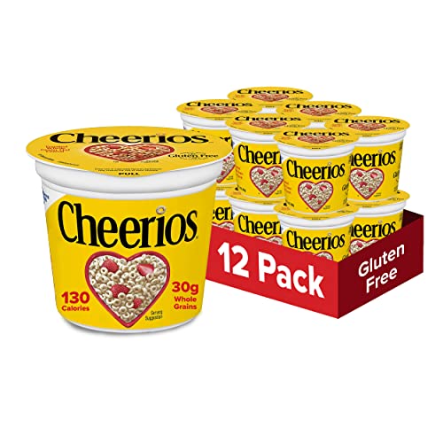 Cheerios Cereal Cup, Gluten Free Cereal, 1.3 Oz Pack Of 12