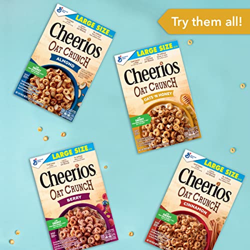 Cheerios Oat Crunch Oats & Honey Oat Breakfast Cereal, Family Si...