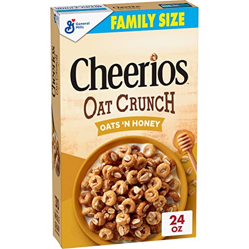 Cheerios Oat Crunch Oats & Honey Oat Breakfast Cereal, Family Si...