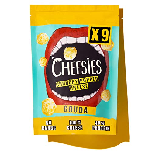 Cheesies Crunchy Popped Cheese Snack, Gouda. Keto Friendly, No C