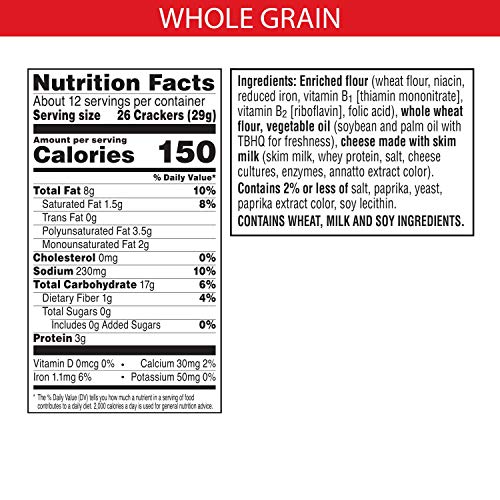 Cheez-It, Baked Snack Cheese Crackers, Made With Whole Grain, Ma