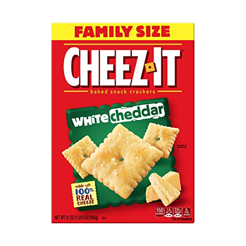 Cheez-It Baked Snack Cheese Crackers, White Cheddar, Family Size