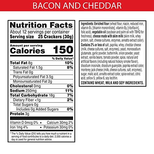 Cheez-It Duoz Baked Snack Cheese Crackers, Bacon &Amp; Cheddar, 12.4