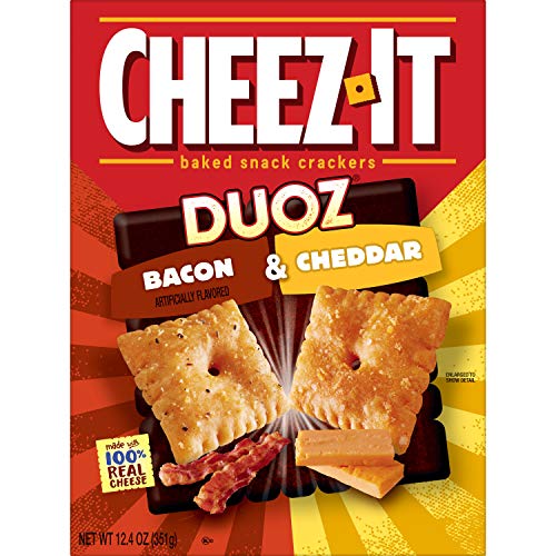 Cheez-It Duoz Baked Snack Cheese Crackers, Bacon &Amp; Cheddar, 12.4