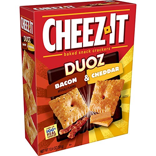 Cheez-It Duoz Baked Snack Cheese Crackers, Bacon &Amp; Cheddar, 12.4