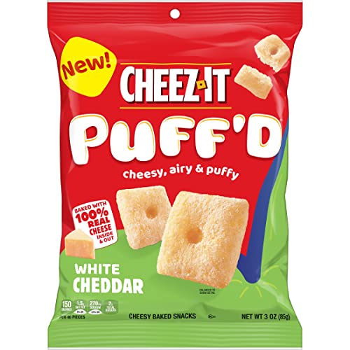 Cheez-It Puffd Cheesy Baked Snacks, Puffed Snack Crackers, Kids...
