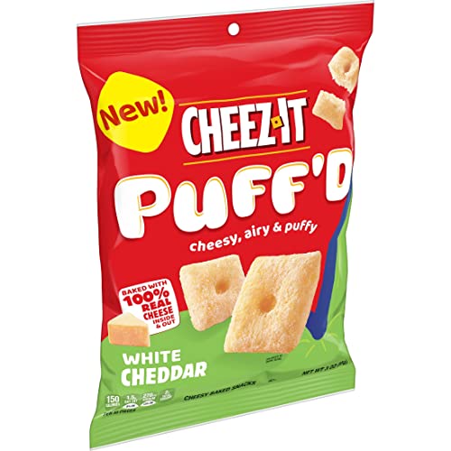 Cheez-It Puffd Cheesy Baked Snacks, Puffed Snack Crackers, Kids...
