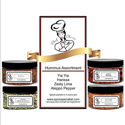 Chef Cheries Hummus Seasonings Assortment Set - Includes 4 Diff