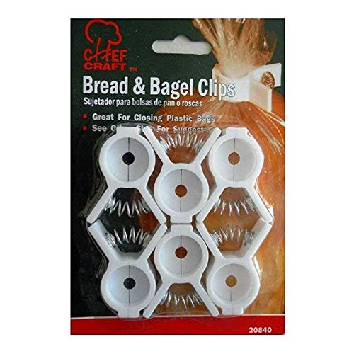 Bread, Bagel, Or Chips Clips Set, White 6-Count