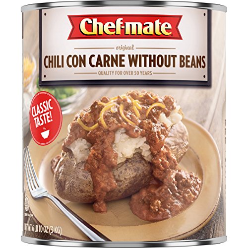 Chef-Mate Beef Chili, Canned Chili With Meat, No Beans, 6 Lb 10