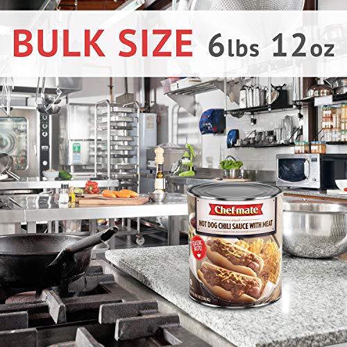 Chef-Mate Hot Dog Canned Chili Sauce With Meat, Ready To Eat, 6