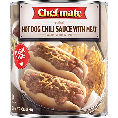 Chef-Mate Hot Dog Canned Chili Sauce With Meat, Ready To Eat, 6