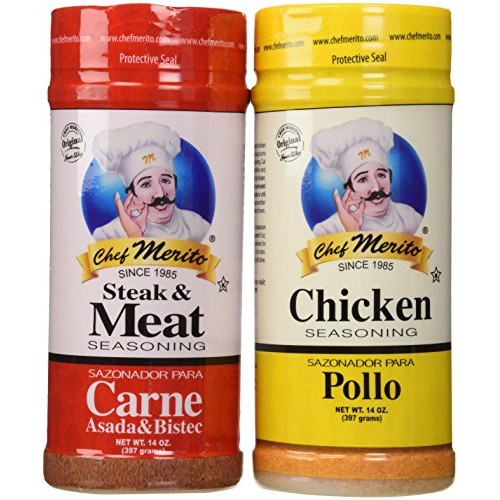 Carne Asada Chef Merito Beef And Chicken Seasoning Combo Pack 14Oz