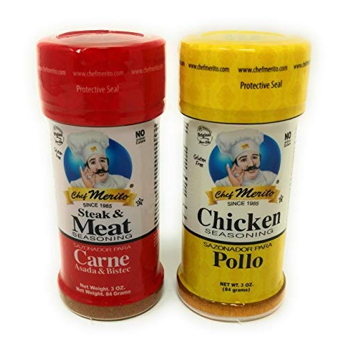 Chef Merito Carne Asada Beef and Chicken Seasoning Combo Pack, 3...