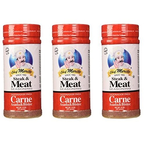 Chef Merito Carne Asada Meat Seasoning, 14 Ounce Pack Of 3