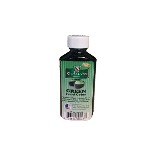 Chef-O-Van Food Coloring, Green, 2 Ounce
