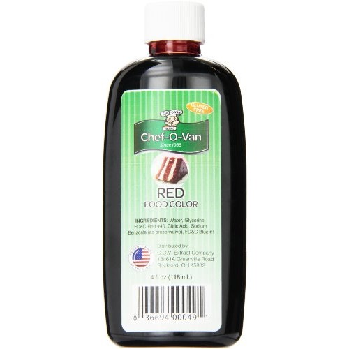 Chef-O-Van Food Coloring, Red, 4 Ounce