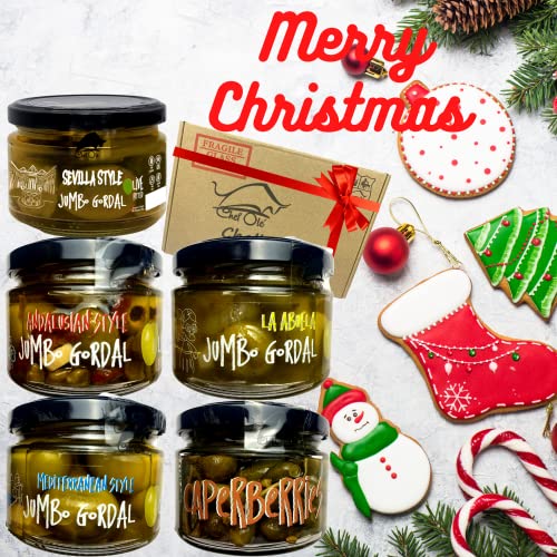 Olivia Olives Gourmet Gift Basket .5 Premium Jumbo Olives Variet