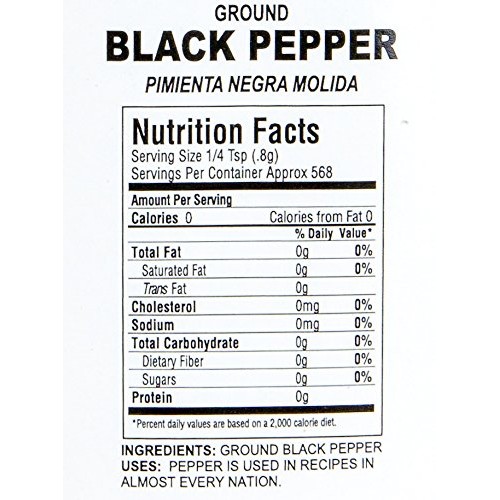 Black Pepper Ground Powder - Chefs Quality 1 Lb 16Oz | Best Fo