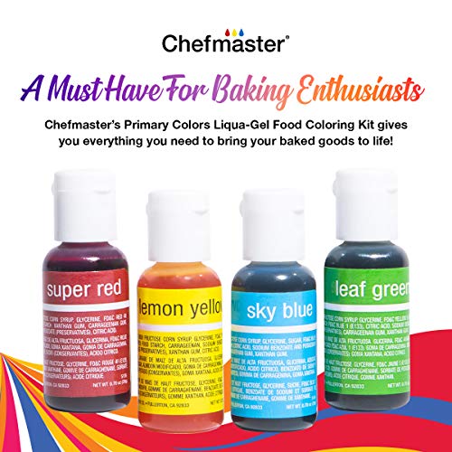 Chefmaster - Primary Colors Liqua-Gel Food Coloring Kit - Water-