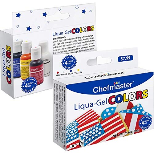 Chefmaster: 4Th Of July Liqua-Gel Food Color Kit - 4-Pack - 2.8O