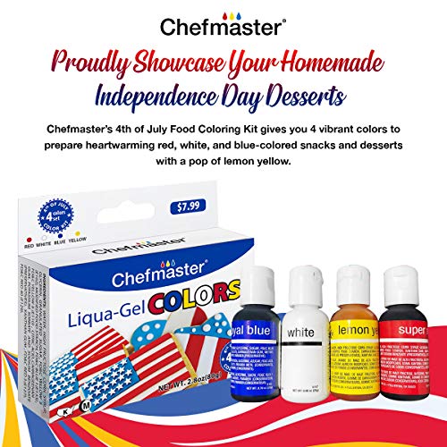 Chefmaster: 4Th Of July Liqua-Gel Food Color Kit - 4-Pack - 2.8O