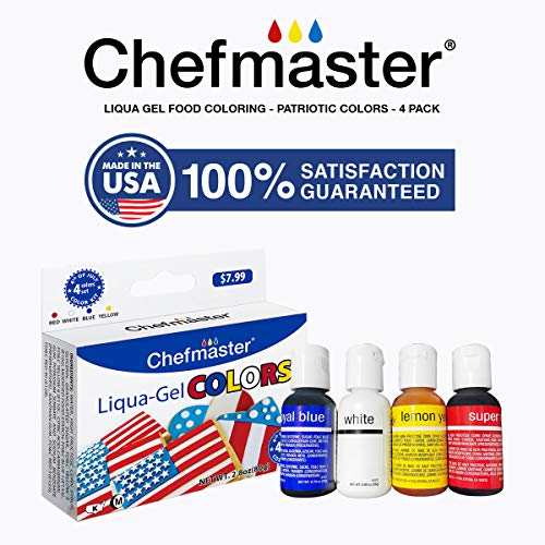Chefmaster: 4Th Of July Liqua-Gel Food Color Kit - 4-Pack - 2.8O