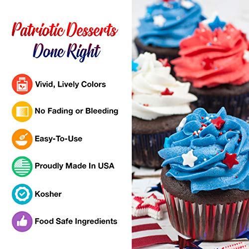 Chefmaster: 4Th Of July Liqua-Gel Food Color Kit - 4-Pack - 2.8O