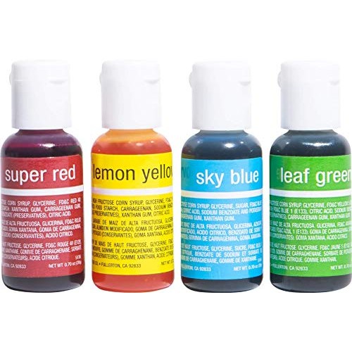 Chefmaster - Primary Colors Liqua-Gel Food Coloring Kit - Water-