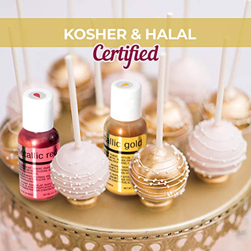 Chefmaster Airbrush Color Set, 6-Pack Metallic Airbrush Food Col