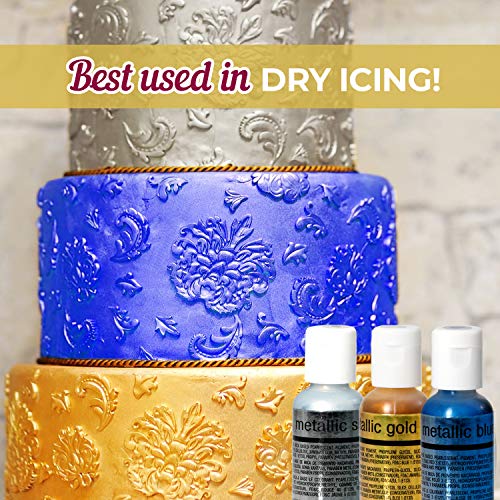 Chefmaster Airbrush Color Set, 6-Pack Metallic Airbrush Food Col