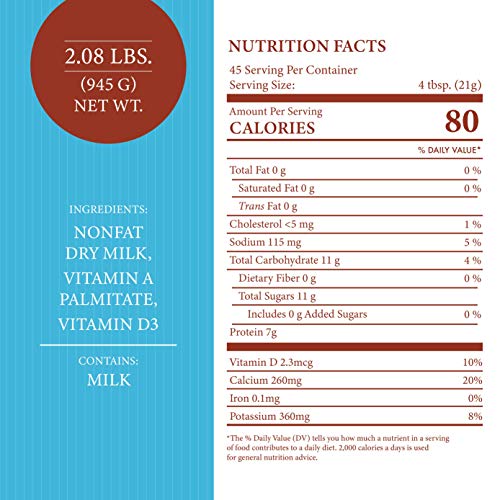 American Farm Fresh Fortified Instant Nonfat Dry Milk 45 Servin