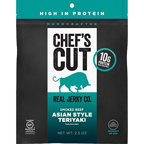 Chefs Cut Real Beef Asian Style Teriyaki Jerky, 2.5 Ounce 4 Pack