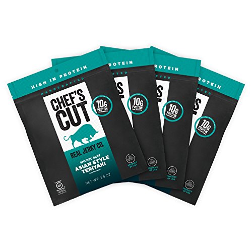 Chefs Cut Real Beef Asian Style Teriyaki Jerky, 2.5 Ounce 4 Pack