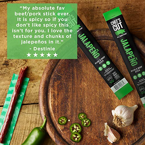 Chefs Cut Real Snack Pork And Beef Jalapeno Sticks, 1 Ounce 16