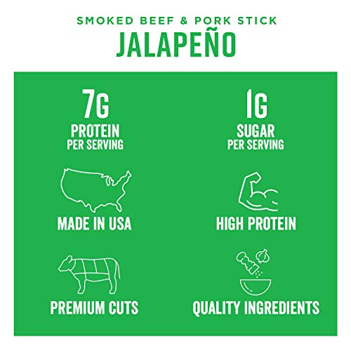Chefs Cut Real Snack Pork And Beef Jalapeno Sticks, 1 Ounce 16