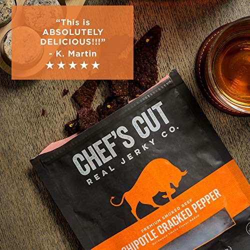 Chefs Cut Real Steak Chipotle Cracked Pepper Jerky, 2.5 Ounce