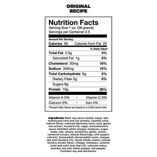 Chefs Cut Real Steak Original Recipe Jerky, 2.5 Ounce 4 Pack